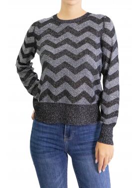 Maglia girocollo fantasia laminata Only